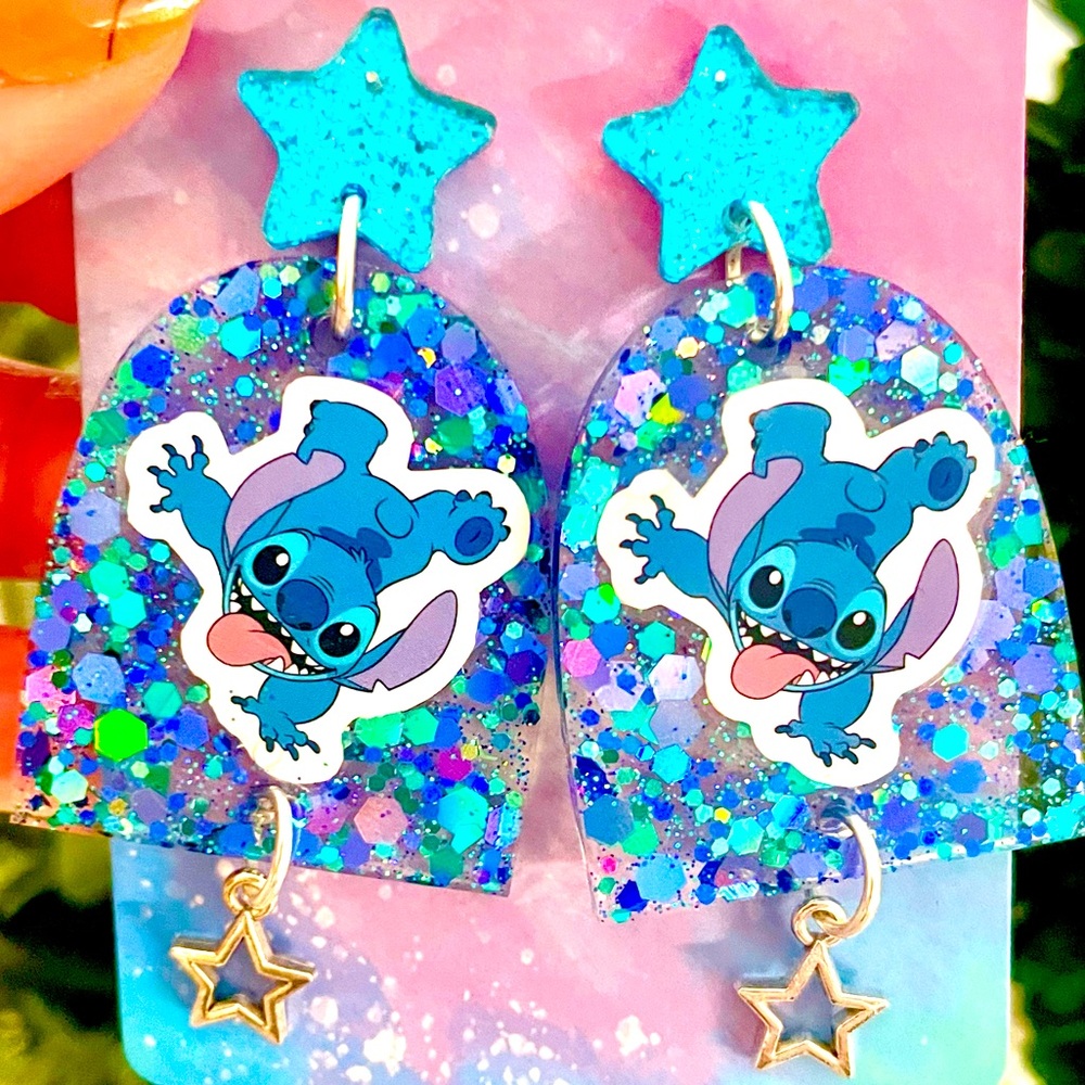 Stitch Acrylic Dangle Earrings